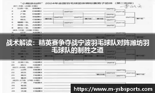 战术解读：精英赛争夺战宁波羽毛球队对阵潍坊羽毛球队的制胜之道